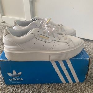 Adidas originals super sleek sneakers in white